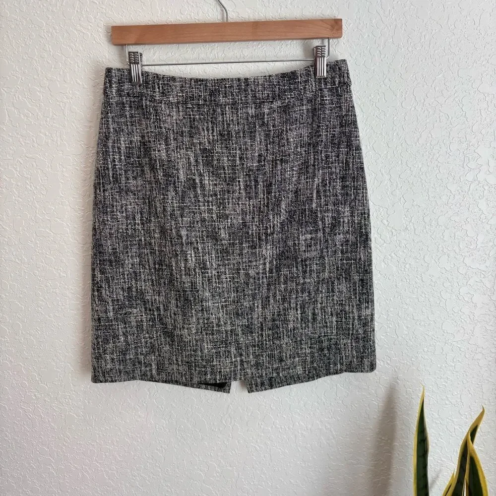 Kate Spade Black White Tweed Pencil Skirt Size 8